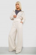 Спортивный костюм женский однотонный, цвет молочный, 244R1074AG - фото № 2