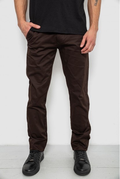 Штани чоловічі класичні, колір шоколадний, 243RXK39-6