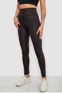 Лосини жіночі однотонні з принтом, колір чорний, 214R927 оптом - фото № 2