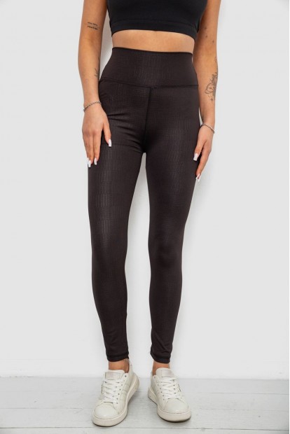 Лосини жіночі однотонні з принтом, колір чорний, 214R927