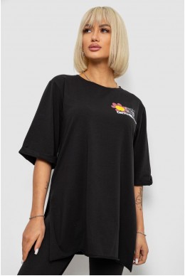 Футболка женская с принтом, цвет черный, 244R1031-5