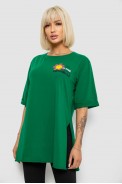 Футболка женская с принтом, цвет темно-зеленый, 244R1031-5 - фото № 2