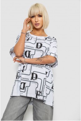 Футболка жіноча з принтом, колір білий, 244R4016