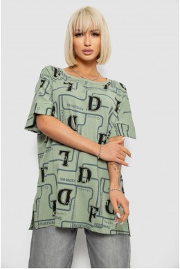 Футболка жіноча з принтом, колір оливковий, 244R4016