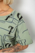 Футболка жіноча з принтом, колір оливковий, 244R4016 - фото № 4