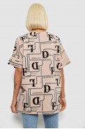 Футболка жіноча з принтом, колір бежевий, 244R4016 оптом - фото № 3