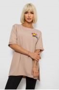 Футболка женская с принтом, цвет бежевый, 244R1031-5 - фото № 0