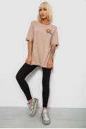Футболка женская с принтом, цвет бежевый, 244R1031-5 - фото № 1