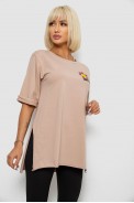 Футболка женская с принтом, цвет бежевый, 244R1031-5 - фото № 2
