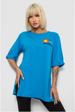 Футболка женская с принтом, цвет голубой, 244R1031-5