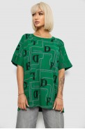 Футболка жіноча з принтом, колір зелений, 244R4016 оптом - фото № 0