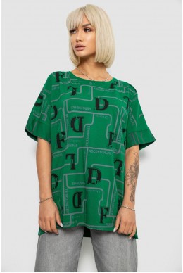Футболка жіноча з принтом, колір зелений, 244R4016
