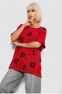 Футболка жіноча з принтом, колір червоний, 244R4016 - фото № 2