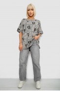 Футболка жіноча з принтом, колір сірий, 244R4016 - фото № 1