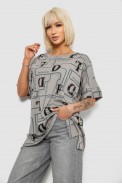 Футболка жіноча з принтом, колір сірий, 244R4016 - фото № 2
