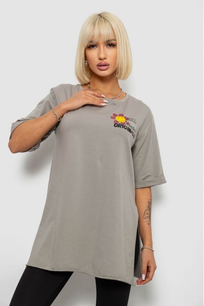 Футболка женская с принтом, цвет серый, 244R1031-5