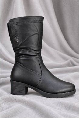 Сапоги женские зимние на меху, цвет черный, 243R12003