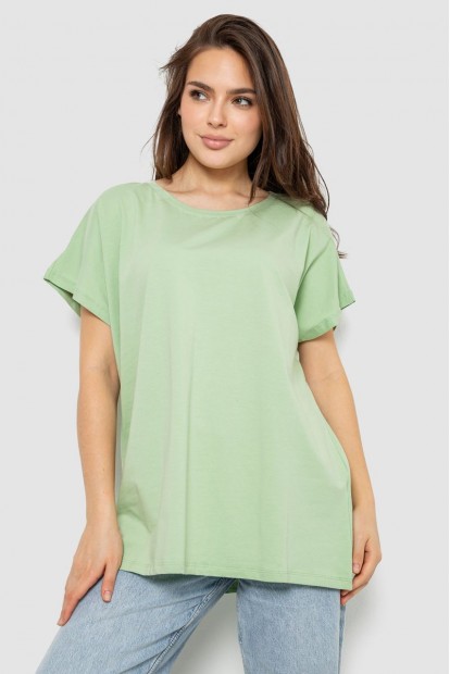 Футболка женская однотонная, цвет мятный, 244R2400