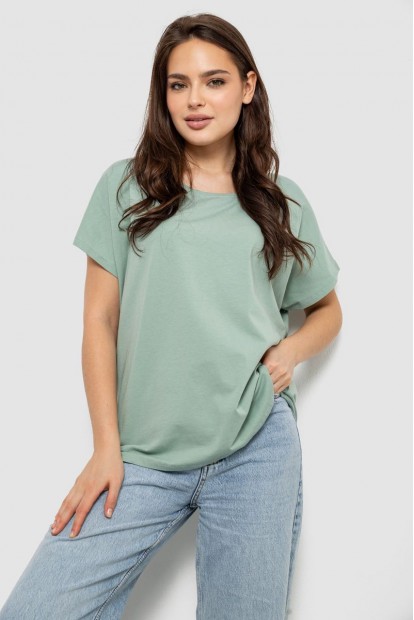 Футболка женская однотонная, цвет оливковый, 244R2400