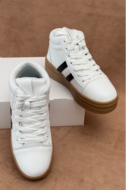 Кросівки жіночі демісезонні, колір біло-чорний, 248RWA180-4