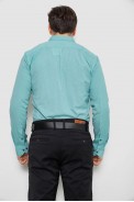 Рубашка мужская однотонная с принтом, цвет бирюзовый, 186R2029 - фото № 3