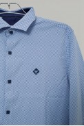 Рубашка мужская однотонная с принтом, цвет голубой, 186R2029 - фото № 1