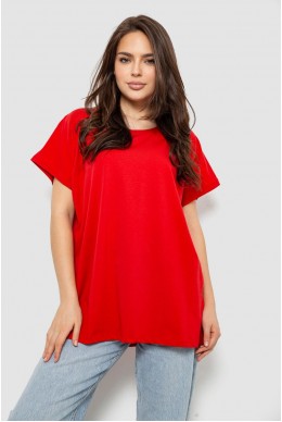 Футболка женская однотонная, цвет красный, 244R2400