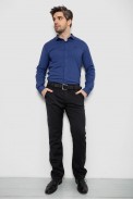 Рубашка мужская однотонная с принтом, цвет синий, 186R2029 - фото № 1