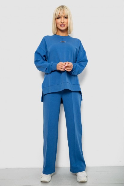 Спортивный костюм женский с принтом, цвет синий, 244R1060AG
