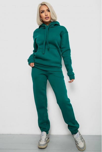 Спортивний костюм жіночий на флісі, колір смарагдовий, 247R2039