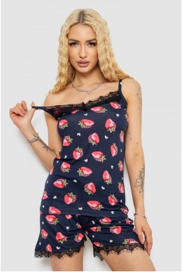 Піжама жіноча з принтом  -уцінка, колір синьо-рожевий, 243R2129-U