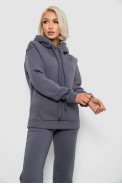 Спортивный костюм женский на флисе, цвет темно-серый, 247R2039 - фото № 1