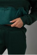 Спортивный костюм женский на флисе, цвет темно-зеленый, 247R2039 - фото № 4