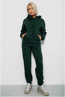 Спортивный костюм женский на флисе, цвет темно-зеленый, 247R2039