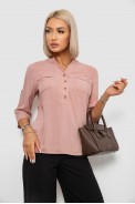 Блуза однотонна, колір пудровий, 230R97-2 оптом - фото № 0