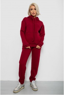 Спортивный костюм женский на флисе, цвет бордовый, 247R2039