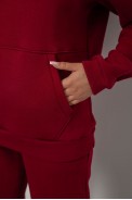 Спортивный костюм женский на флисе, цвет бордовый, 247R2039 - фото № 4