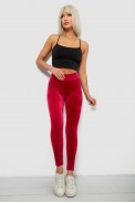 Лосины женские велюровые однотонные, цвет бордовый, 214R263 - фото № 1