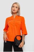 Блуза однотонна, колір помаранчевий, 230R97-2 оптом - фото № 0