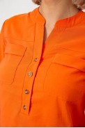 Блуза однотонна, колір помаранчевий, 230R97-2 оптом - фото № 4