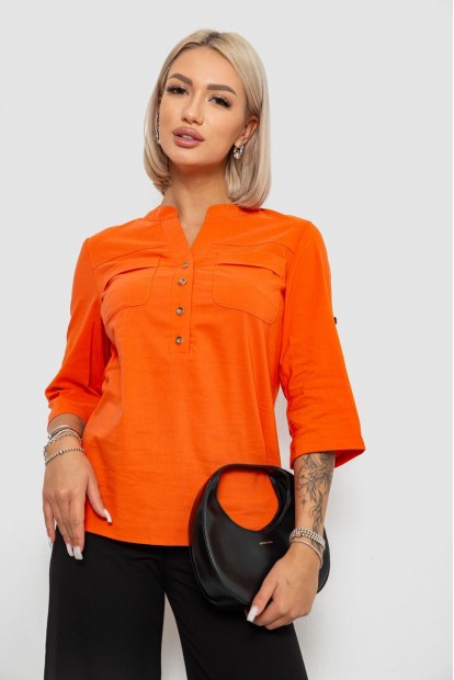 Блуза однотонна, колір помаранчевий, 230R97-2