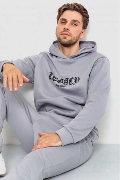 Спортивний костюм чоловічий на флісі  -уцінка, колір світло-сірий, 238R57046-U-1