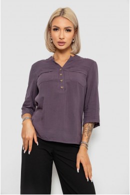 Блуза однотонна, колір сірий, 230R97-2