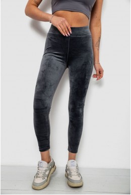 Лосини жіночі велюрові однотонні, колір сірий, 214R263