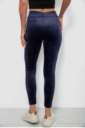 Лосины женские велюровые однотонные, цвет синий, 214R263 - фото № 3