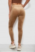 Лосины женские велюровые однотонные, цвет мокко, 214R263 - фото № 3