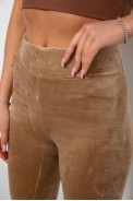 Лосины женские велюровые однотонные, цвет мокко, 214R263 - фото № 4