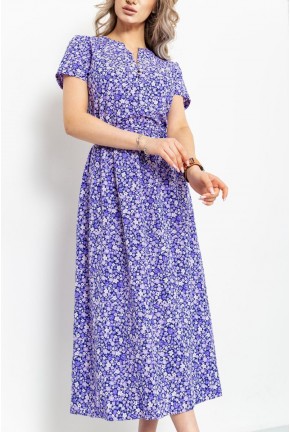 Платье с цветочным принтом, цвет фиолетовый, 230R006-3