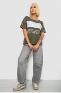 Футболка женская с принтом, цвет хаки, 244R2153-5 - фото № 1