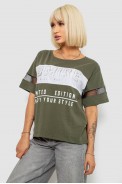 Футболка женская с принтом, цвет хаки, 244R2153-5 - фото № 2